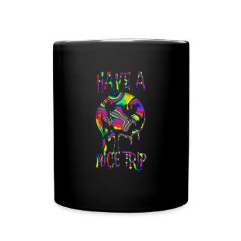 Have a nice Trip - Smiley - Tasse einfarbig - Schwarz - Vorne