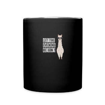 Das coolste Gin Liebhaber Lama der Welt - Tasse einfarbig - Schwarz - Vorne