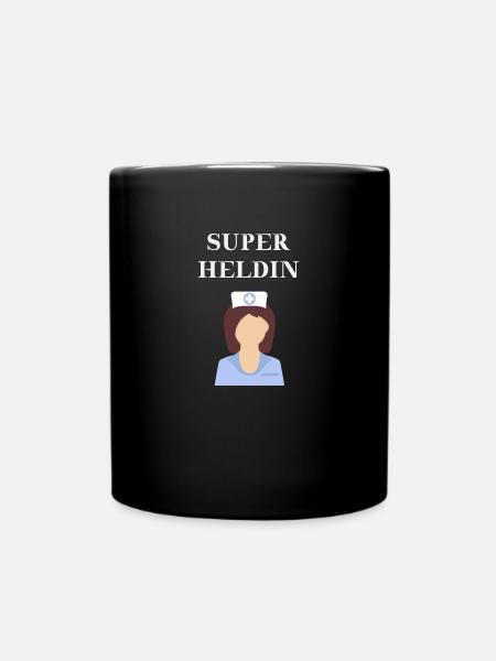 Krankenschwester - Superheldin Geschenkidee - Tasse einfarbig - Schwarz