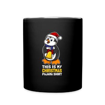 This Is My Christmas Pajama Shirt Süßer Pinguin - Tasse einfarbig - Schwarz - Vorne