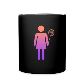 Badminton Player Design Women Badminton - Full Colour Mug - black - Front