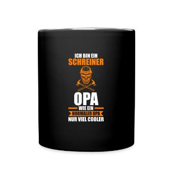 Tischler Schreiner Job Geschenk - Tasse einfarbig - Schwarz - Vorne