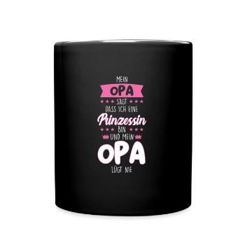 Enkelin Opa Großvater Geschenk - Tasse einfarbig - Schwarz - Vorne