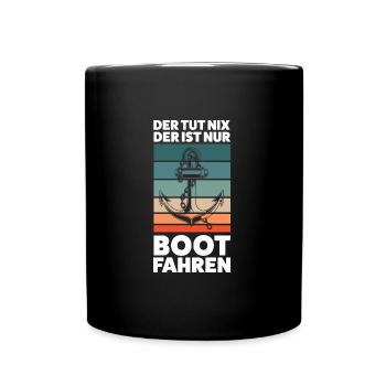 Boot Segeln Segelboot Geschenk - Tasse einfarbig - Schwarz - Vorne
