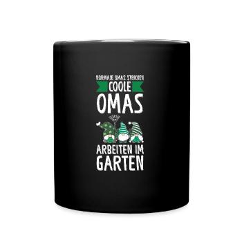 Garten Oma Gnome Gartenarbeit Geschenk - Tasse einfarbig - Schwarz - Vorne