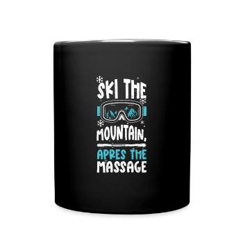 Ski the mountain, après the massage - Full Colour Mug - black - Front