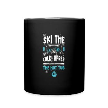Skiez le froid, après le bain à remous - Mug uni - noir - Devant