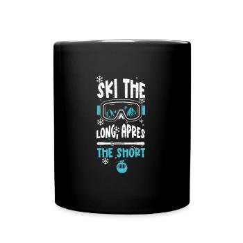 Ski the long, après the short - Full Colour Mug - black - Front