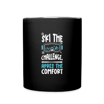 Skiez le défi, après la com... - Mug uni - noir - Devant