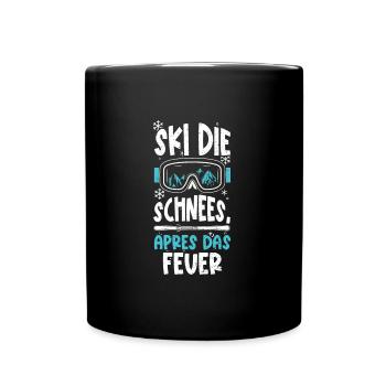 Ski die Schnees, Apres das Feuer - Tasse einfarbig - Schwarz - Vorne