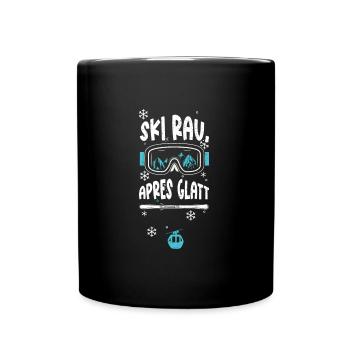 Ski rau, Apres glatt - Apres Ski - Tasse einfarbig - Schwarz - Vorne