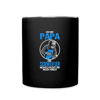 Schweißer Papa Schweißen Geschenk - Tasse einfarbig - Schwarz - Vorne