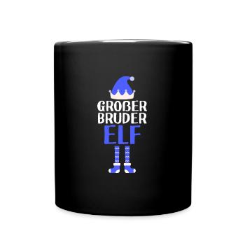 Großer Bruder Elf Grosser Bruder Geschenk - Tasse einfarbig - Schwarz - Vorne