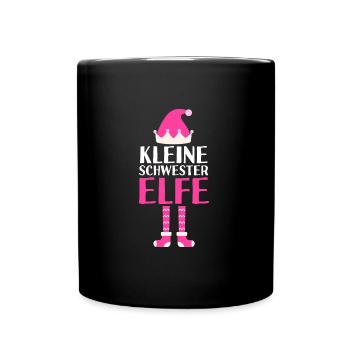 Kleine Schwester Elfe Kleine Schwester Geschenk - Tasse einfarbig - Schwarz - Vorne