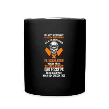 Fliesenleger Beruf Plattenleger Geschenk - Tasse einfarbig - Schwarz - Vorne