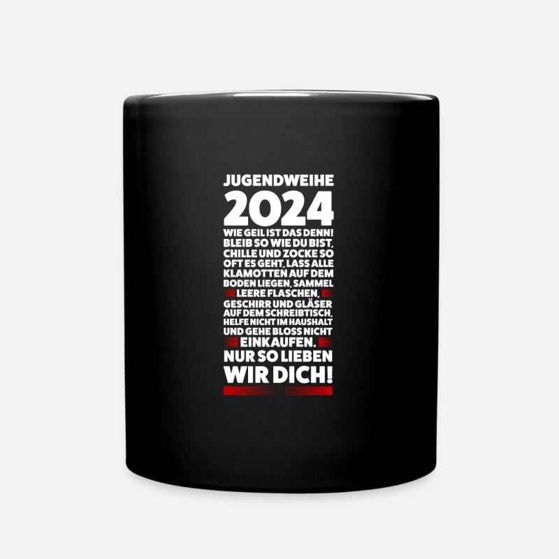 Jugendweihe 2024 Jugend Erwachsen Werden Geschenk - Tasse einfarbig - Schwarz