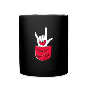 Sign language sign ASL deaf - Full Colour Mug - black - Front