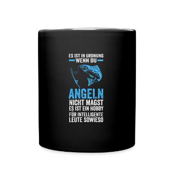 Angeln Fische Fischer Geschenk - Tasse einfarbig - Schwarz - Vorne