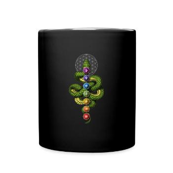 Kundalini-Chakren - Tasse einfarbig - Schwarz - Vorne
