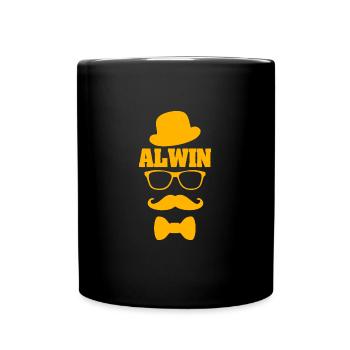 Schnauzer Alwin - Full Colour Mug - black - Front