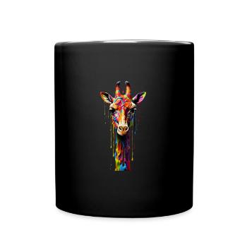 Girafe arc-en-ciel - Mug uni - noir - Devant