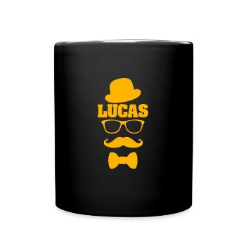 Vorname Lucas - Tasse einfarbig - Schwarz - Vorne