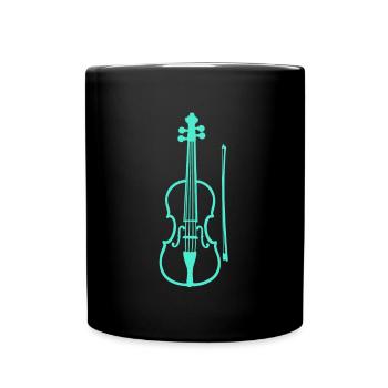 Violine - Tasse einfarbig - Schwarz - Vorne