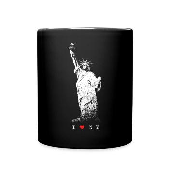 I Love NY New York Freiheitsstatue USA Skyline NYC - Tasse einfarbig - Schwarz - Vorne