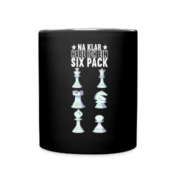 Schach Schachspieler - Tasse einfarbig - Schwarz - Vorne
