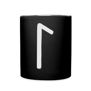 Futhark Runenalphabet Laguz - Tasse einfarbig - Schwarz - Vorne