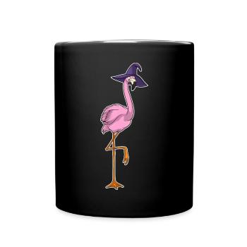 Flamant rose sorcière d’Halloween - Mug uni - noir - Devant
