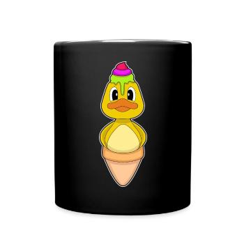Ente Waffeleis - Tasse einfarbig - Schwarz - Vorne