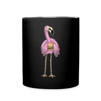 Cheeseburger au flamant rose - Mug uni - noir - Devant
