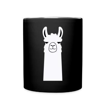 Adorable lama de dessin animé - Mug uni - noir - Devant