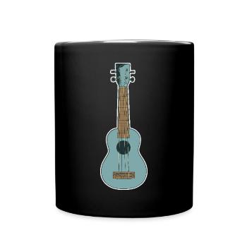 Retro Ukulele - Tasse einfarbig - Schwarz - Vorne
