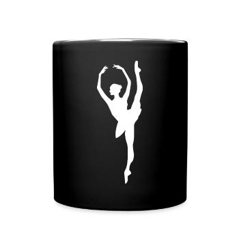 Minimalist Ballet Dancer Silhouette - Full Colour Mug - black - Front