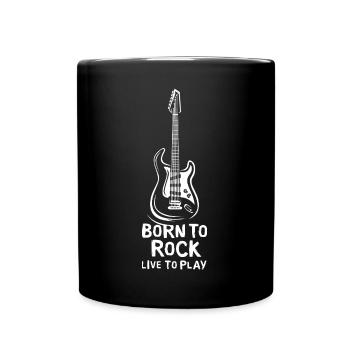 Né pour faire du rock, vivre pour jouer - guitare électrique et musicien - Mug uni - noir - Devant