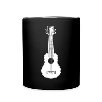 Ukulele Skizze - Tasse einfarbig - Schwarz - Vorne