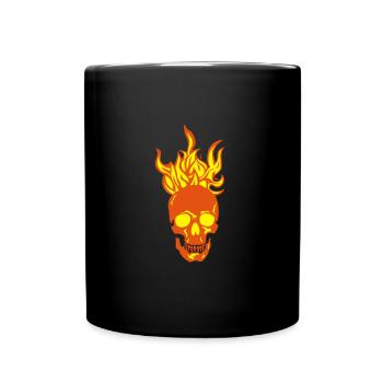 head of death flame fire - Full Colour Mug - black - Front