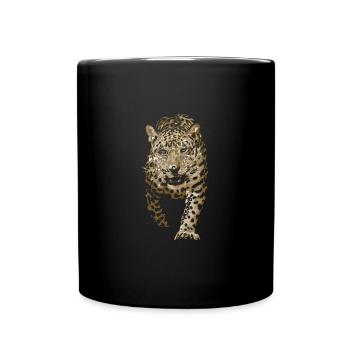 leopard, indische leopard, persische leopard - Tasse einfarbig - Schwarz - Vorne