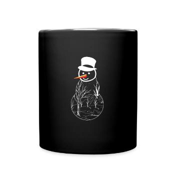 J’aime l’hiver, la neige, le froid et le bonhomme de neige - Mug uni - noir - Devant