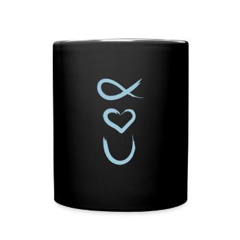 Jesus loves U - Tasse einfarbig - Schwarz - Vorne