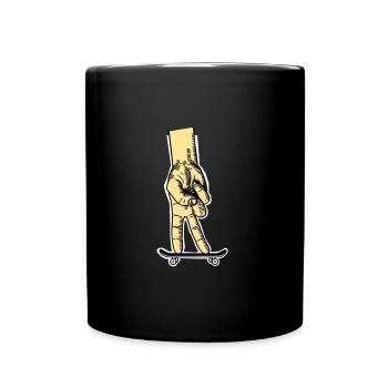 Faire du skateboard avec les doigts - Mug uni - noir - Devant