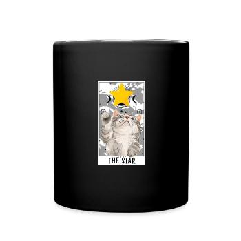 The Star Tarot Card Funny Cat Tarot Card A Tarot - Tasse einfarbig - Schwarz - Vorne