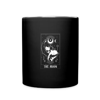 The Moon Tarot Card Funny Cat Tarot Card A Tarot - Tasse einfarbig - Schwarz - Vorne