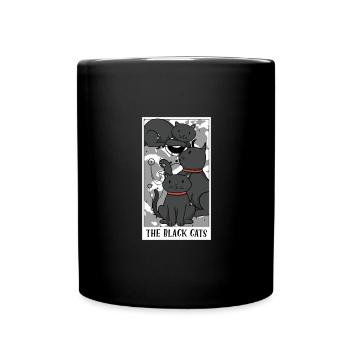 Drôle La carte de tarot des chats noirs Le tarot du chat - Mug uni - noir - Devant