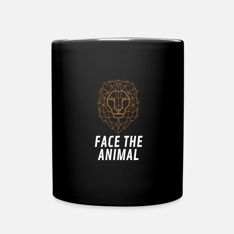 Face the Animal Lion - Full Colour Mug - black