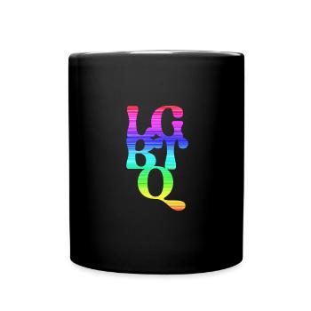 lgbtq,lgbt,typo,pride,rainbow - Full Colour Mug - black - Front