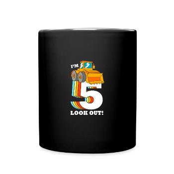 Children's birthday party construction site - Full Colour Mug - black - Front