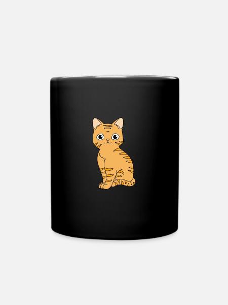 Tabby Katze - Tasse einfarbig - Schwarz